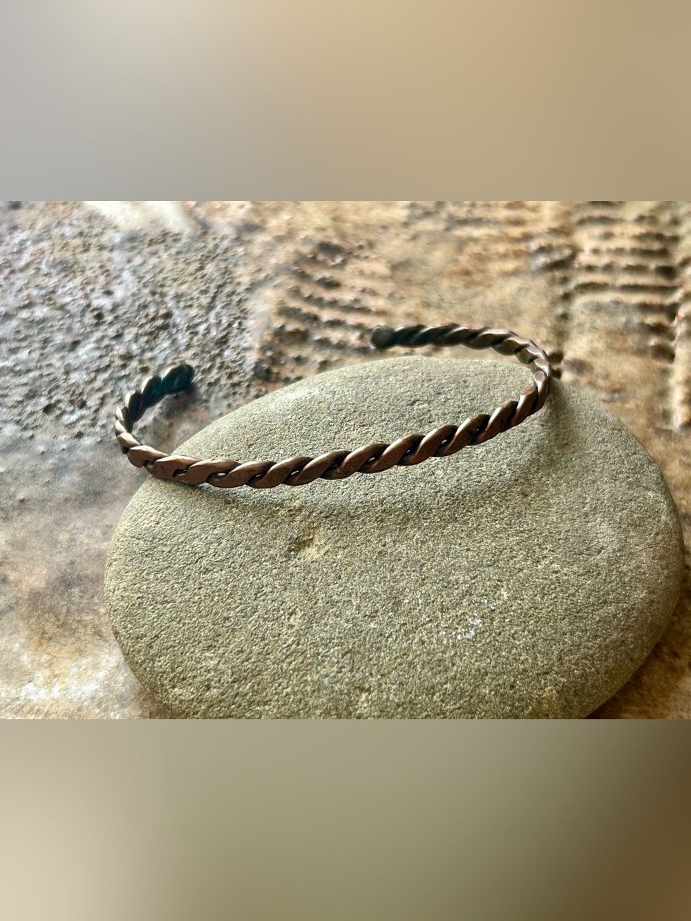 Twisted Copper Open Cuff Bracelet